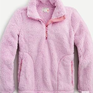 J crew Kids' sherpa half-zip popover in Smoky Lilac